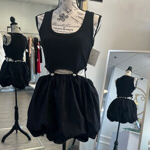 Black Cutout Dress Two Piece